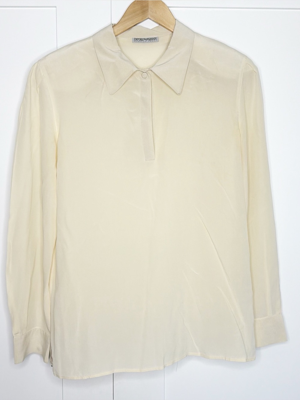 EMPORIO ARMANI Emporio Armani silk blouse 46 10 medium large cream ivory career - Picture 1 of 8